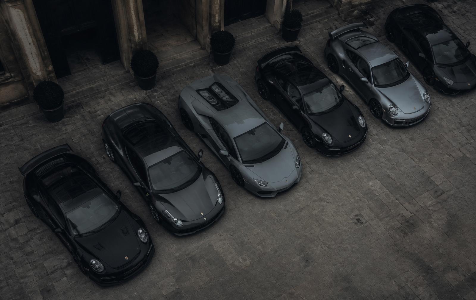 Aerial view of the rally fleet